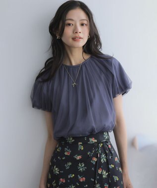 組曲 S 【先行予約】コットンポンチ チュールレイヤード カットソー