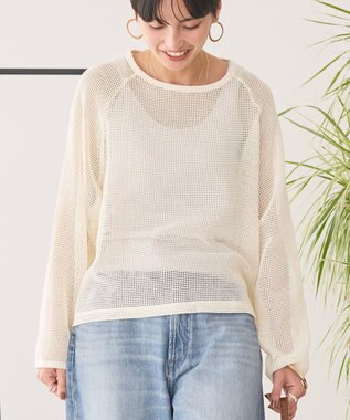 AMERICAN HOLIC メッシュ長袖Ｔシャツ Ivory