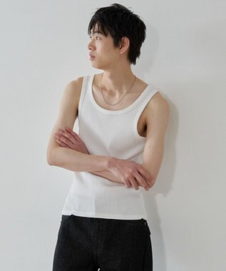 WEGO コットンリブタンクトップ ホワイト