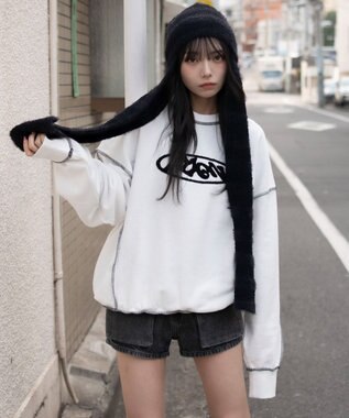 WEGO 【ユニセックス着用ITEM】ショートカラーステッチサガラロゴプルオーバー