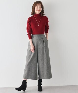 ANY 【洗濯機可】ウォームニットリブタートルネック レッド