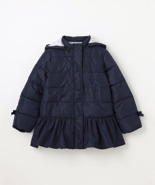 ANY KIDS 【洗濯機OK】中綿リボンコート ネイビー