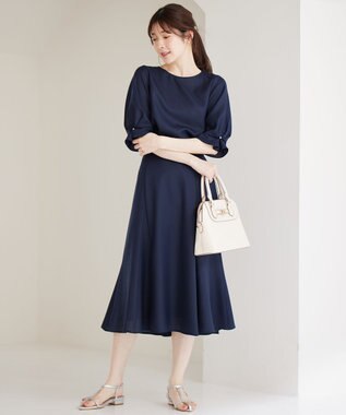 ANY SIS 【速乾・接触冷感】スムージーポリエステル フレアスカート ネイビー