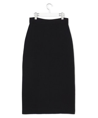 ICB L 【先行予約】コットンポリエステルスムース ニットスカート ブラック