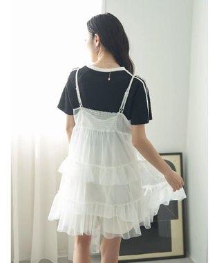 earth music&ecology チュールミニキャミワンピース Ivory