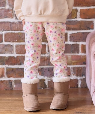 ANY KIDS 7days 裏シャギー 総柄 パンツ アイボリー系花柄