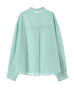 AMERICAN HOLIC イージーケア切替タックワイドシャツ Stripe Green