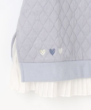 組曲 KIDS 【110-140㎝】ハートキルトジャガード トレーナー サックス系