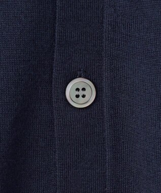 GOTAIRIKU 体温調整に【洗える/チクチクしにくい/ピリングしにくい】イタリア糸 ハイゲージ カーディガン_WOOL100% ネイビー系