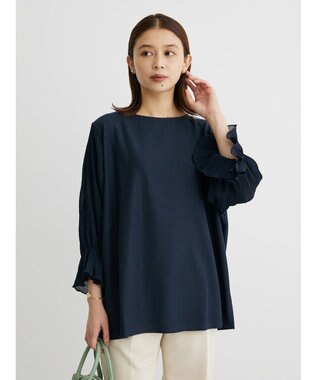 Green Parks マジョリカドッキング７分袖プルオーバー Navy