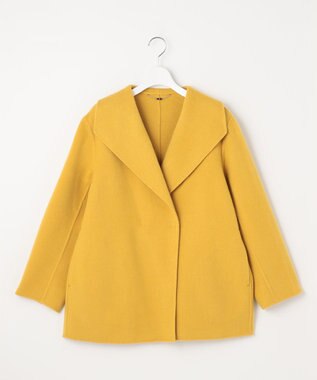 自由区 S ウールリバーショート コート イエロー