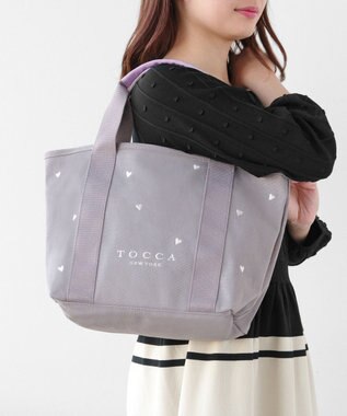 TOCCA 【大人百花コラボカラー有・WEB＆一部店舗限定】LUCKY SHOWER CANVASTOTE キャンバス トートバッグ グレー×ハート柄