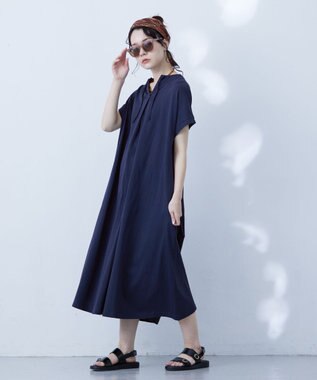 J.PRESS YORK STREET 【WOMEN】キャップスリーブ　ワンピース ネイビー系