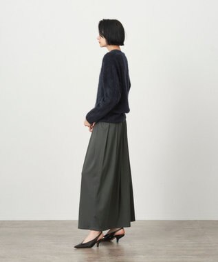 ATON SUVIN FRISE | ドレープスカート CHARCOAL GRAY