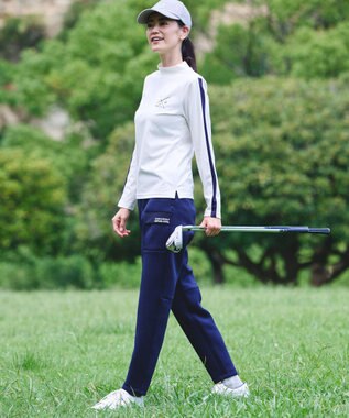 23区GOLF 【WOMEN】【吸水速乾/UVカット】ベアスムースモックシャツ ホワイト系