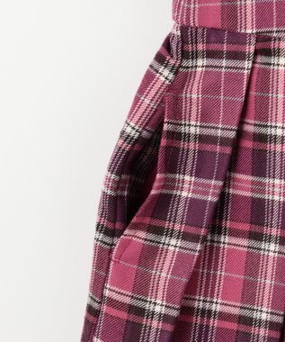 ANY KIDS チェックプリーツジャンパースカート ピンク系