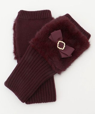 TOCCA KNIT FUR HANDWARMER 手袋 ボルドー系
