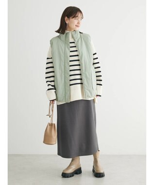 Green Parks ｍｏｋｏモール畦ニット前後差プルオーバー Border