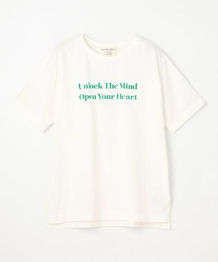 ANY L オーガビッツロゴ・フォトTシャツ オフ×グリーンロゴ