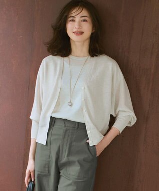  【WEB&一部店舗限定カラーあり】シャイニーシアー ドルマンスリーブ カーディガン