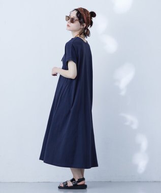 J.PRESS YORK STREET 【WOMEN】キャップスリーブ　ワンピース ネイビー系