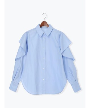 Te chichi 【泉 里香さん着用・Oggi.jp10/23掲載】ラッフルスリーブシャツ ブルー