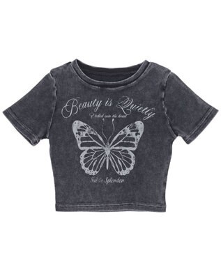 WEGO ヴィンテージウォッシュグラフィックリブT 柄1