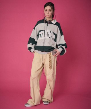 WEGO 【ユニセックス着用ITEM】ステッチカラーチノパンツ ベージュ