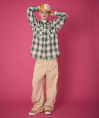 WEGO 【ユニセックス着用ITEM】ステッチカラーチノパンツ ベージュ