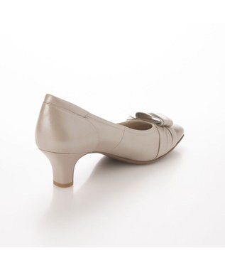 Riz raffinee <Riz raffinee>【高機能】スクエアドレープパンプス ベージュメタリック