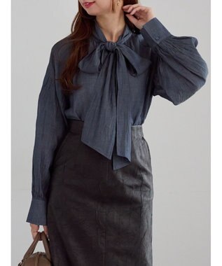 Te chichi シアーデニムボウタイブラウス