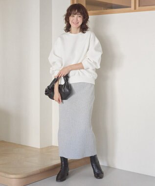 AMERICAN HOLIC ラメリブニットタイトスカート Light Gray Mixture