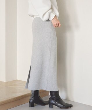 AMERICAN HOLIC ラメリブニットタイトスカート Light Gray Mixture