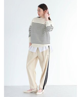 CRAFT STANDARD BOUTIQUE パネルボーダーニットプルオーバー White