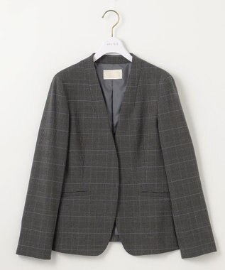 ANY SIS S 【保温効果/ストレッチ】シリーズ累計13万枚突破！ビューティサーモ ノーカラージャケット グレーグレンチェック