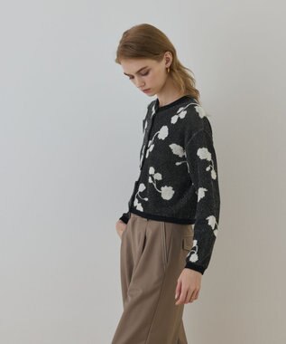 GRACE CONTINENTAL フクレジャガードニットカーディガン