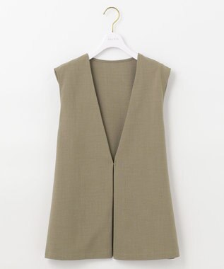 ANY SIS 【セットアップ対応】リネンライク ジレ カーキ