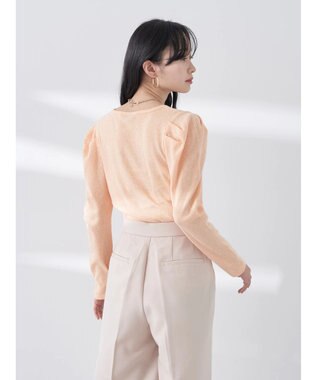 earth music&ecology パフスリーブクレープリブインナー Orange