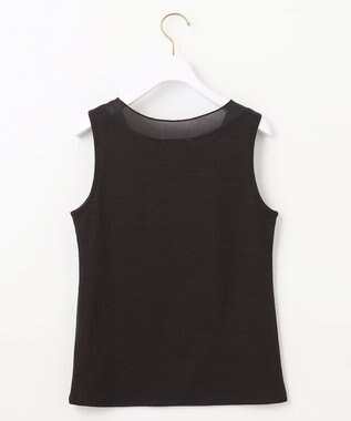 ANY SIS シアーコンビテレコ タンクトップ ブラック