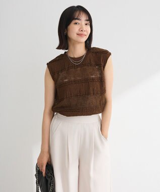 Green Parks ・ＳＵＧＡＲ　ＳＰＯＯＮ　フリルレースノースリーブ Brown