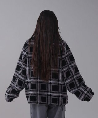 WEGO 【ユニセックス着用ITEM】ボアチェックブルゾン 柄2