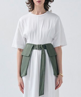 BEIGE， 【洗える】BERNARD / リネンワイドポケット付きラップベルト