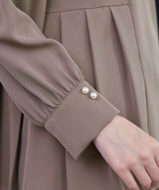 Tiaclasse 【ブラウス&パンツ2点セット】サイドプリーツブラウス×テーパードパンツ セットアップ モカ