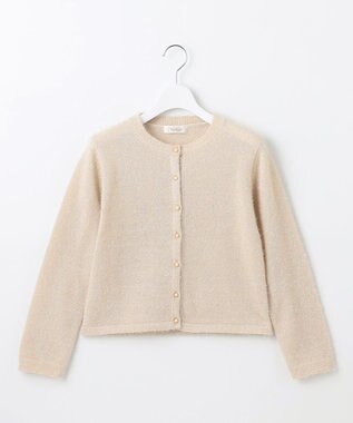 Feroux 【洗える】ラメシャギー カーディガン ベージュ系