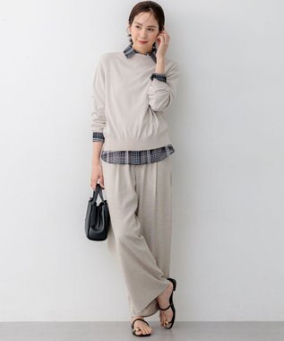 組曲 L 【先行予約】ライトリネンライクイージーワイド パンツ ベージュ系