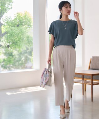 ANY SIS S 【接触冷感・UVカット・吸水速乾】サラキレイ テーパード パンツ アイボリー