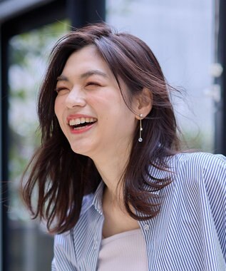 ANY 【WEB限定】ドロップストーンピアス(両耳用) ライトゴールド