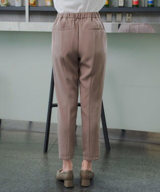 Tiaclasse 【ブラウス&パンツ2点セット】サイドプリーツブラウス×テーパードパンツ セットアップ モカ
