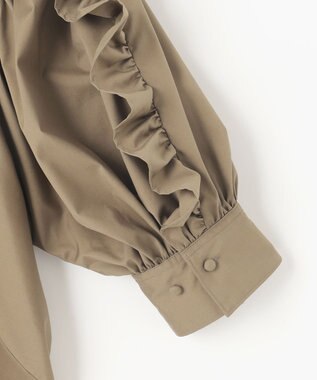 #Newans 【イージーケア】フリルスリーブブラウス カーキ系