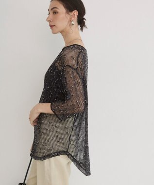 WEGO 【ANGIE VINTAGE】メッシュスキッパープルオーバー ブラック